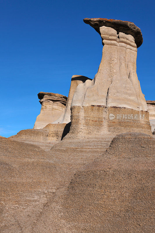 加拿大亚伯达省加拿大荒地的HDR hoodoo